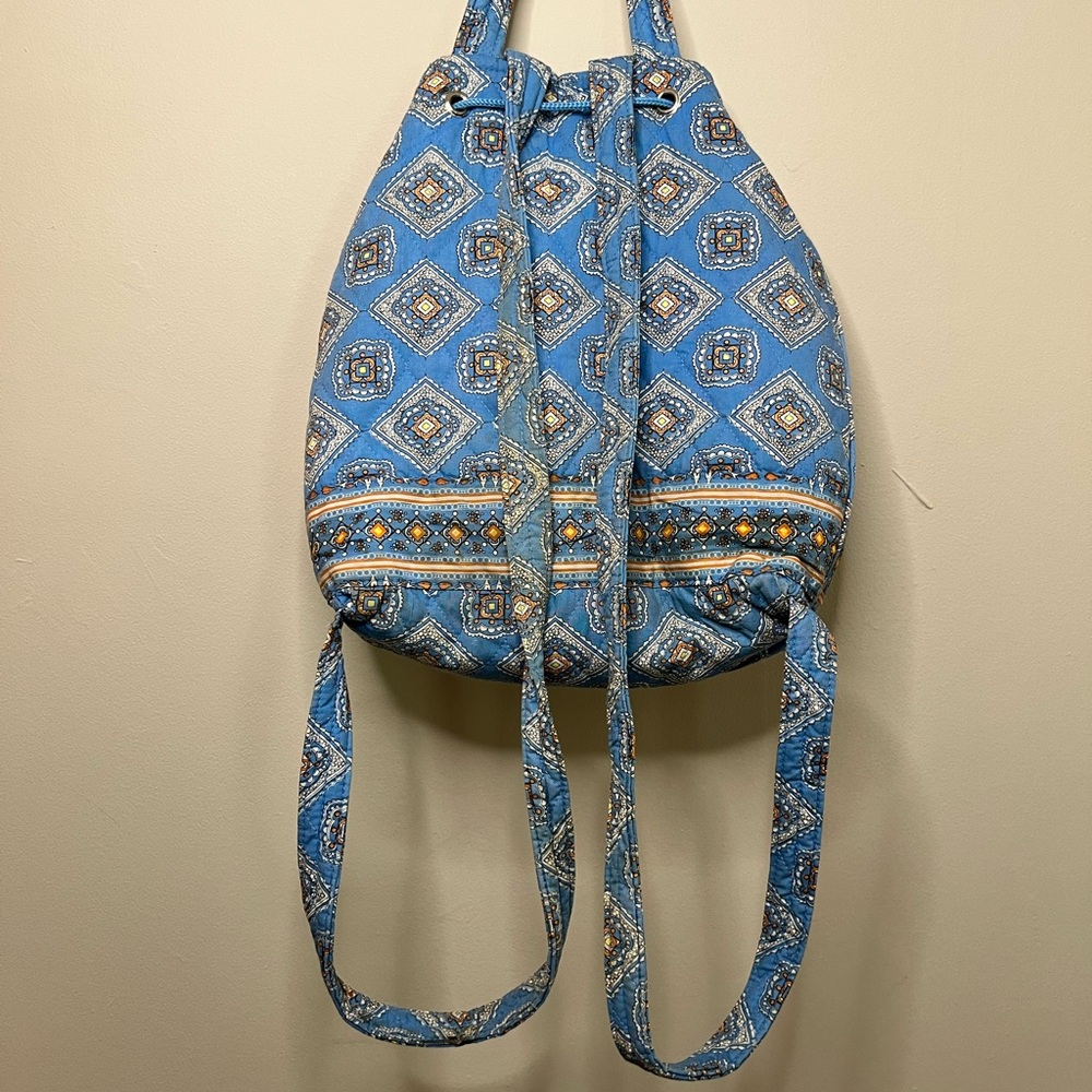 Vera Bradley traditional Blue Diamond design Backpack - Picture 8 of 13
